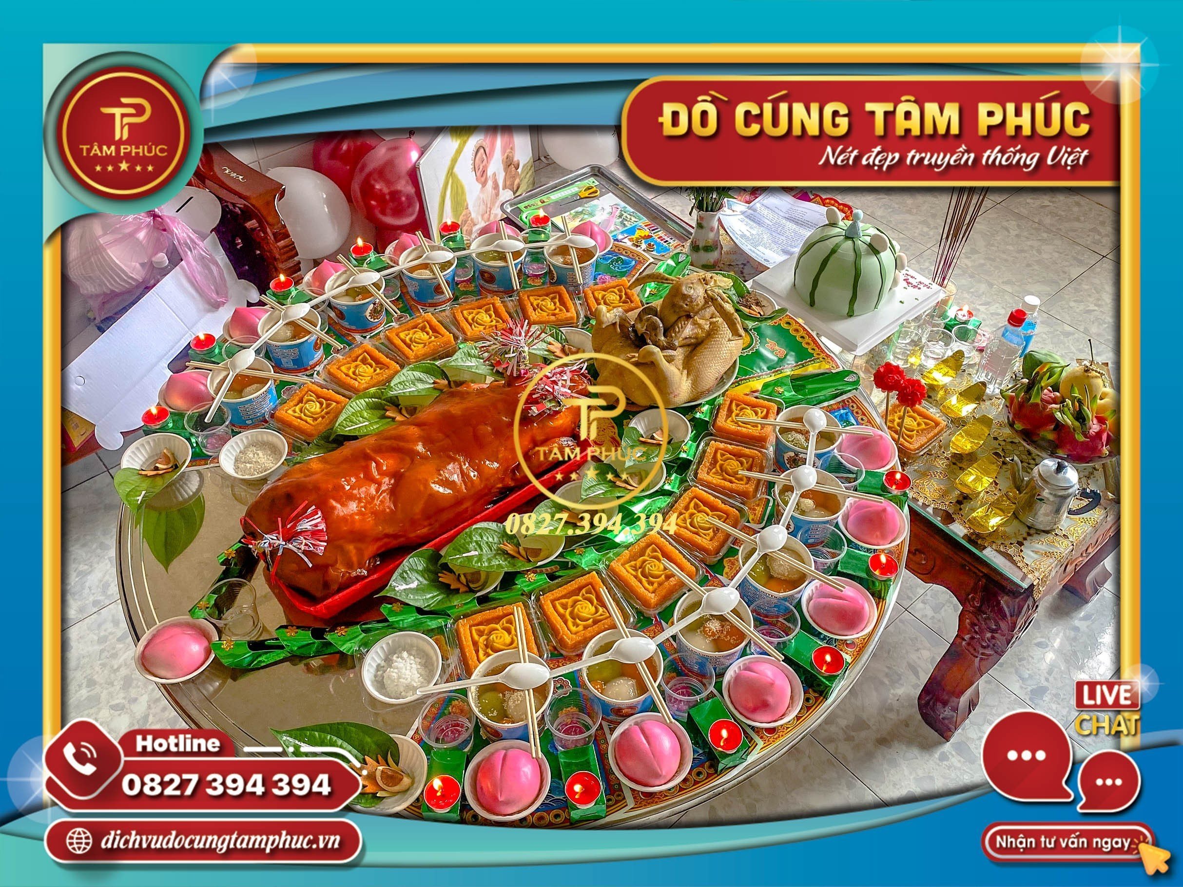 Mâm cúng đầy tháng cho bé gái đơn giản