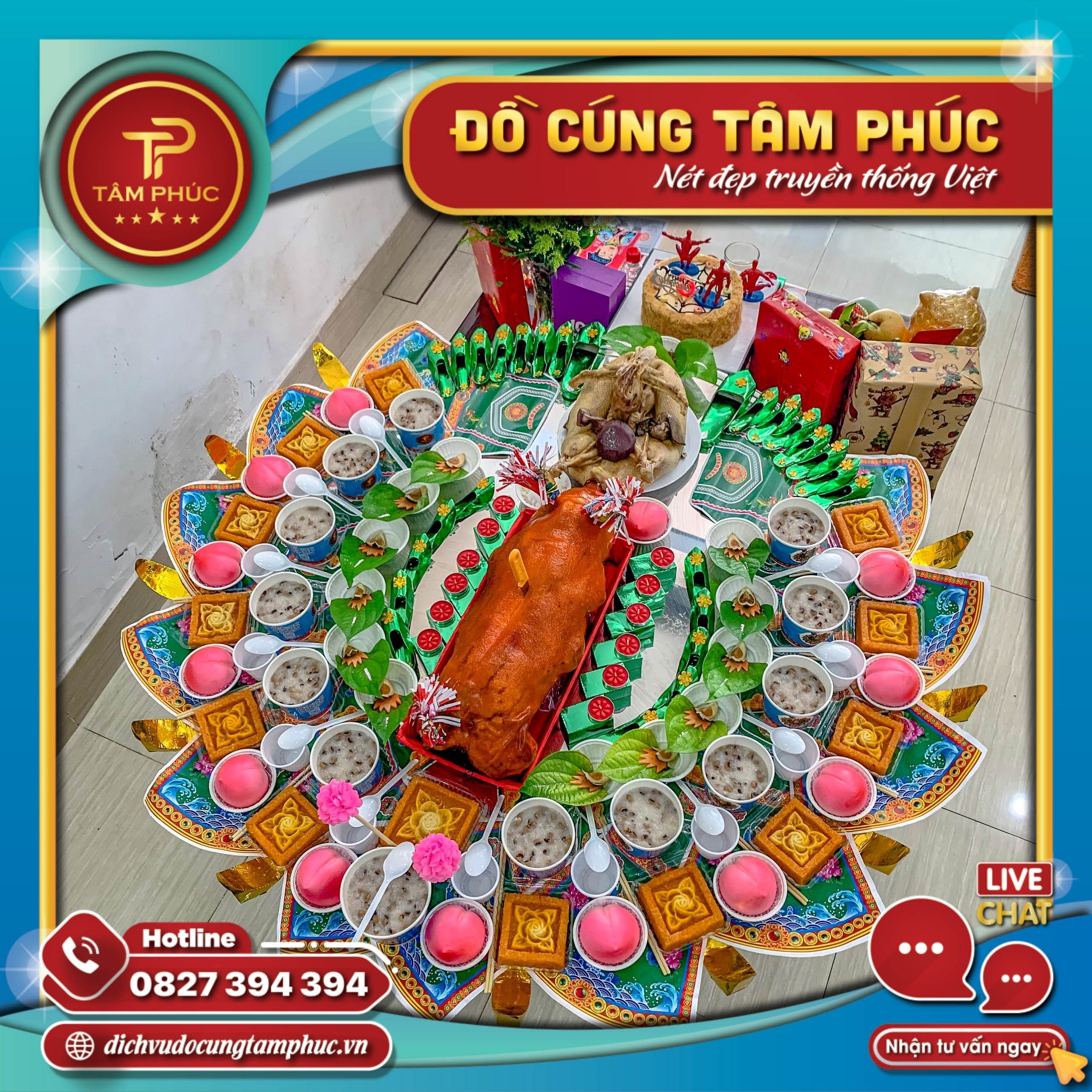 Lễ vật trên mâm cúng đầy tháng cho bé trai