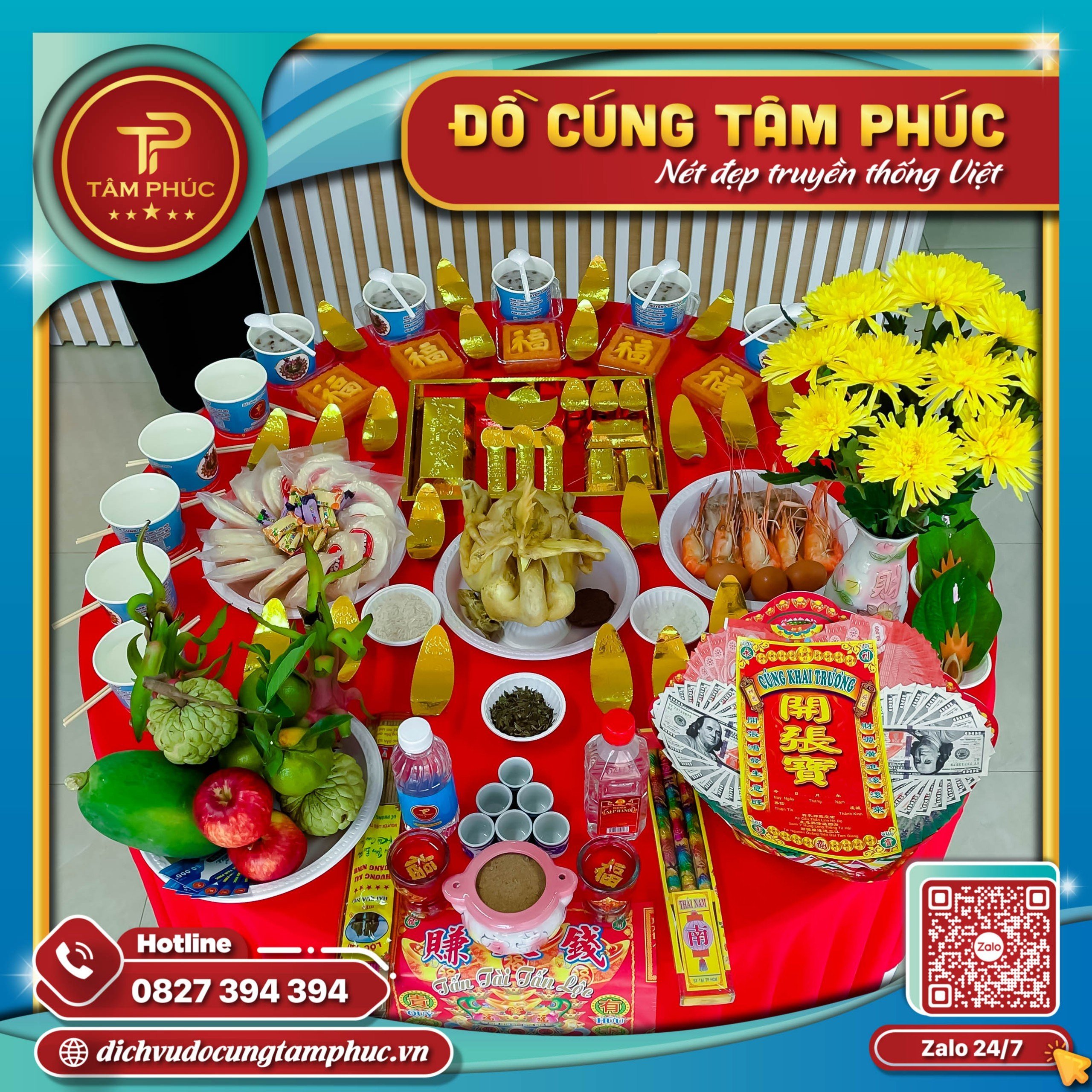 Mâm cúng khai trương đơn giản