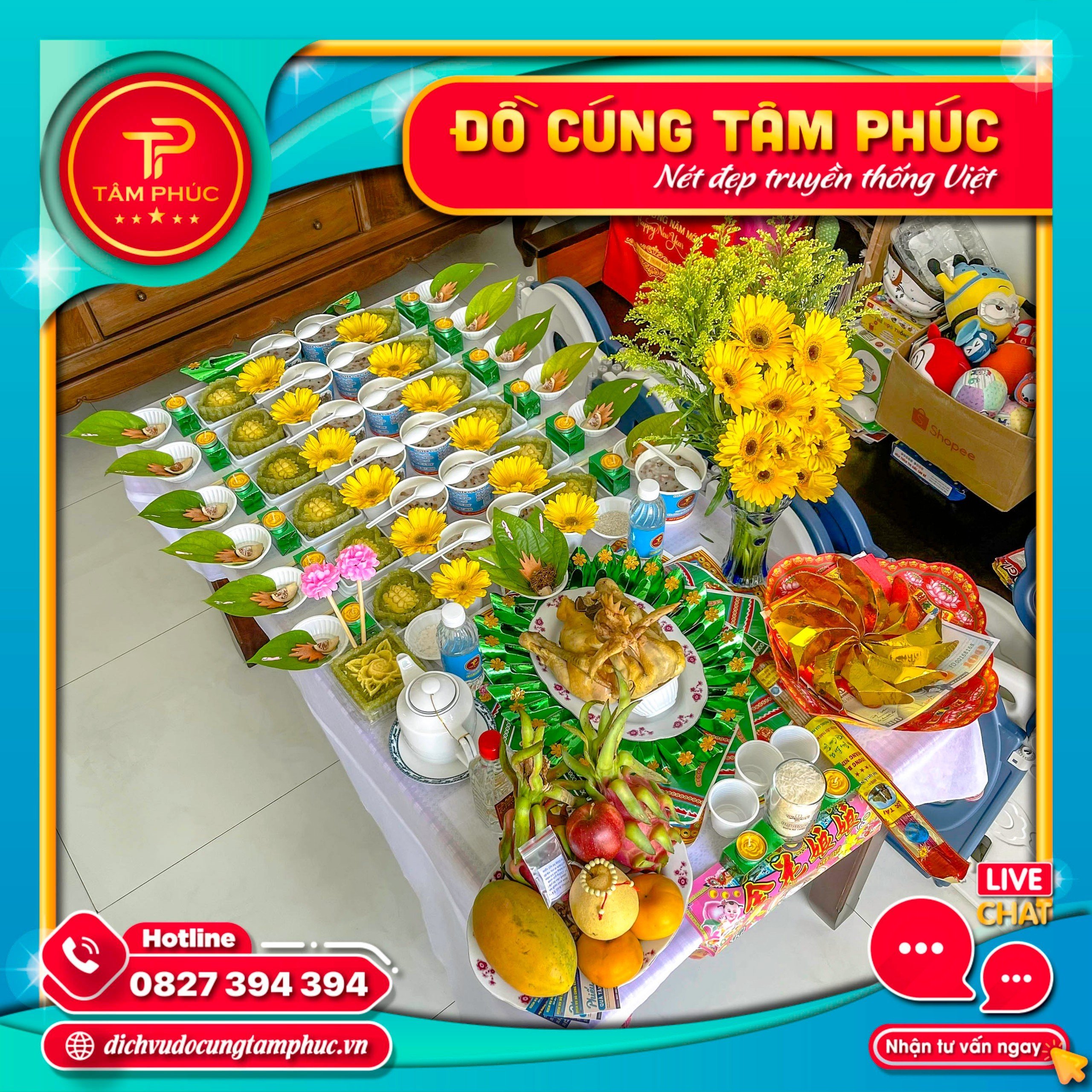 Mâm cúng màu phổ thông