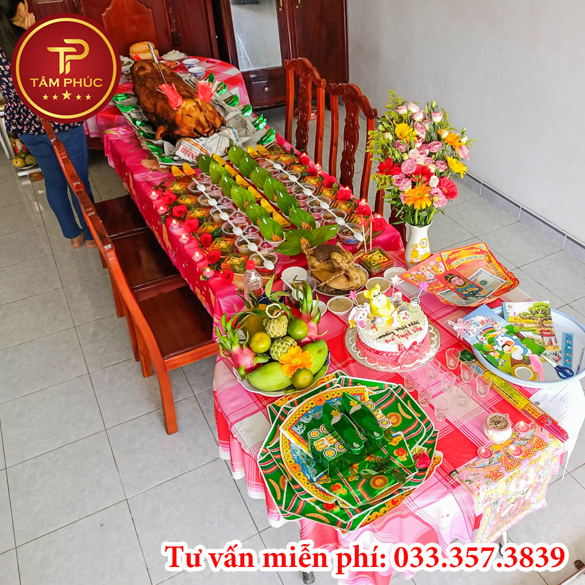 Mâm cúng đầy tháng bé gái gói vip 3
