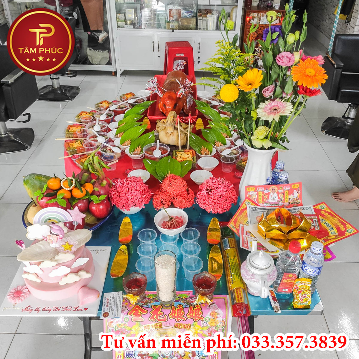 Mâm cúng đầy tháng bé gái gói vip 3