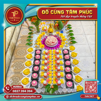 Mâm cúng đầy tháng bé gái gói Gold
