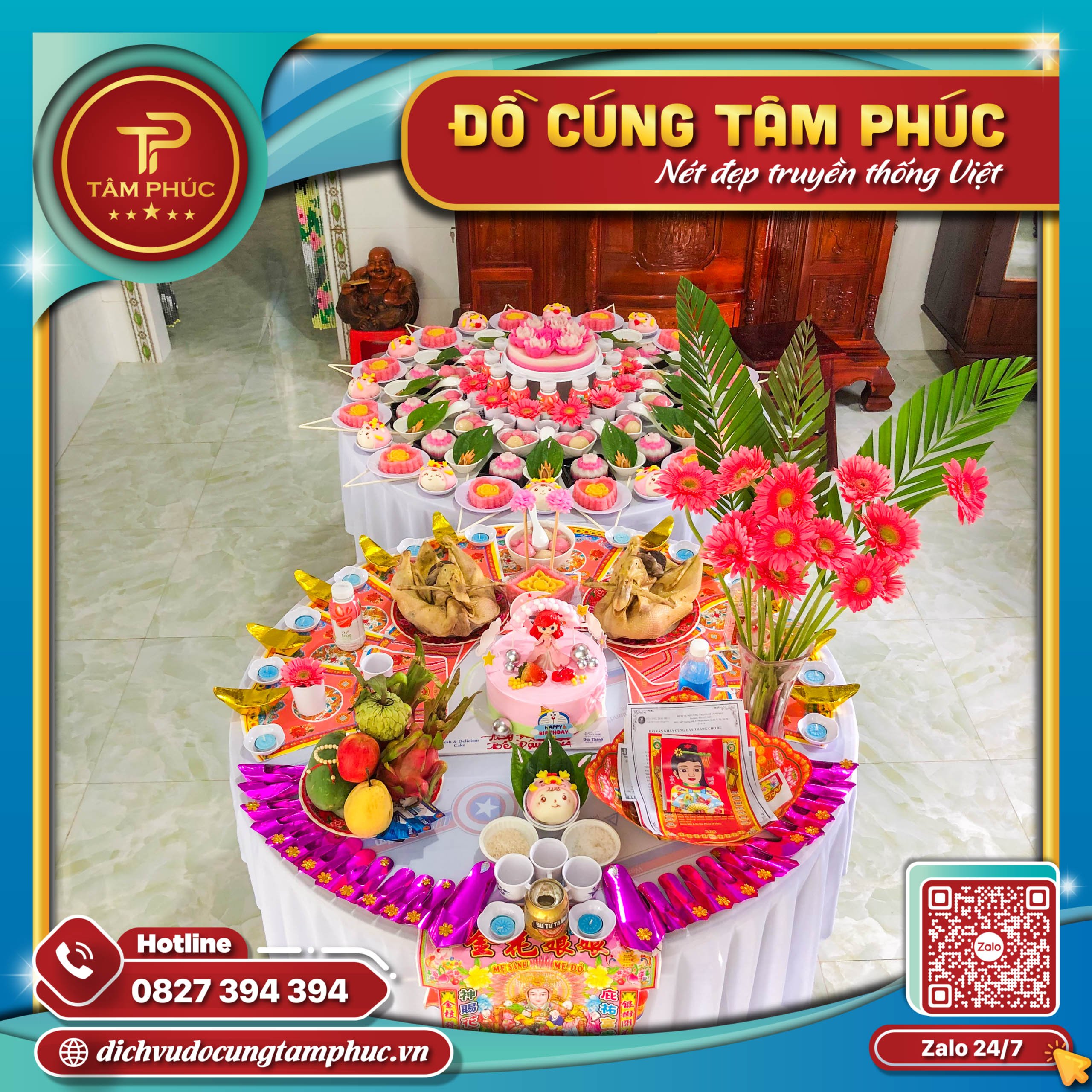Mâm cúng đầy tháng cho bé gái gói Gold