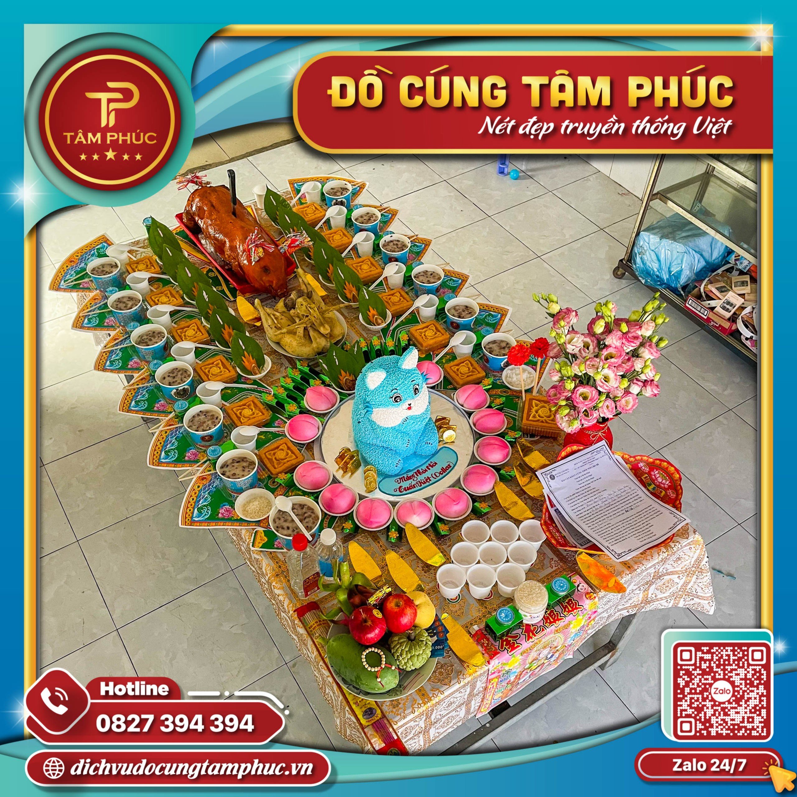 Mâm cúng đầy tháng cho bé trai trọn gói