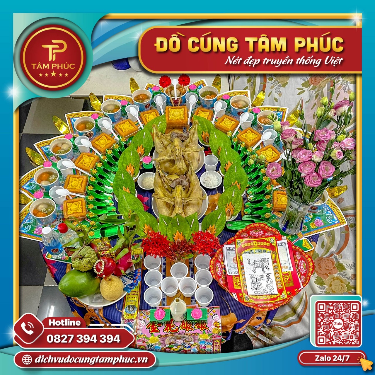 Mâm cúng đầy tháng cho bé gái gói 2 Vịt