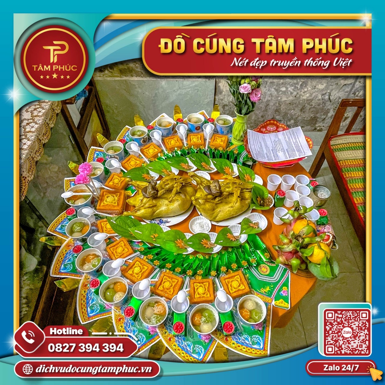 Mâm cúng đầy tháng cho bé gái gói 2 Vịt