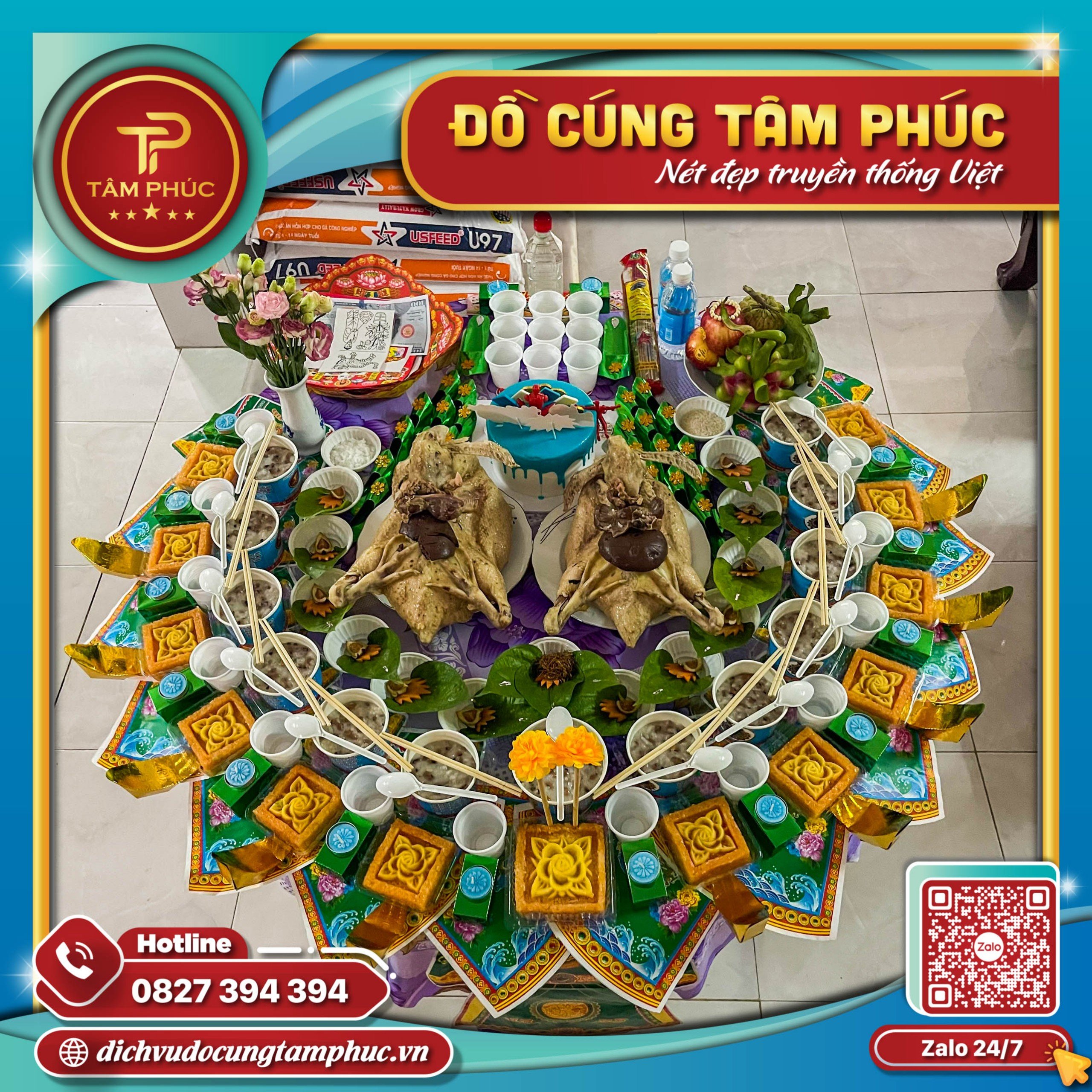 Mâm cúng thôi nôi cho bé trai gói 2 Vịt