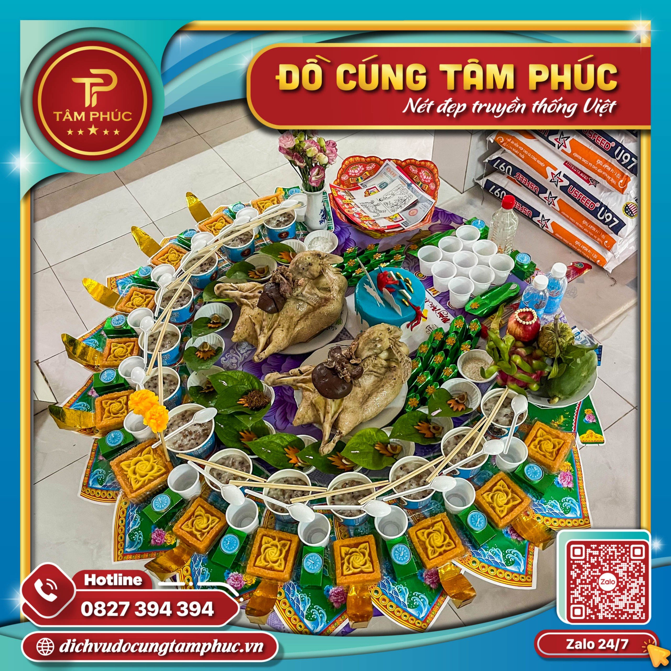 Mâm cúng thôi nôi cho bé trai gói 2 Vịt