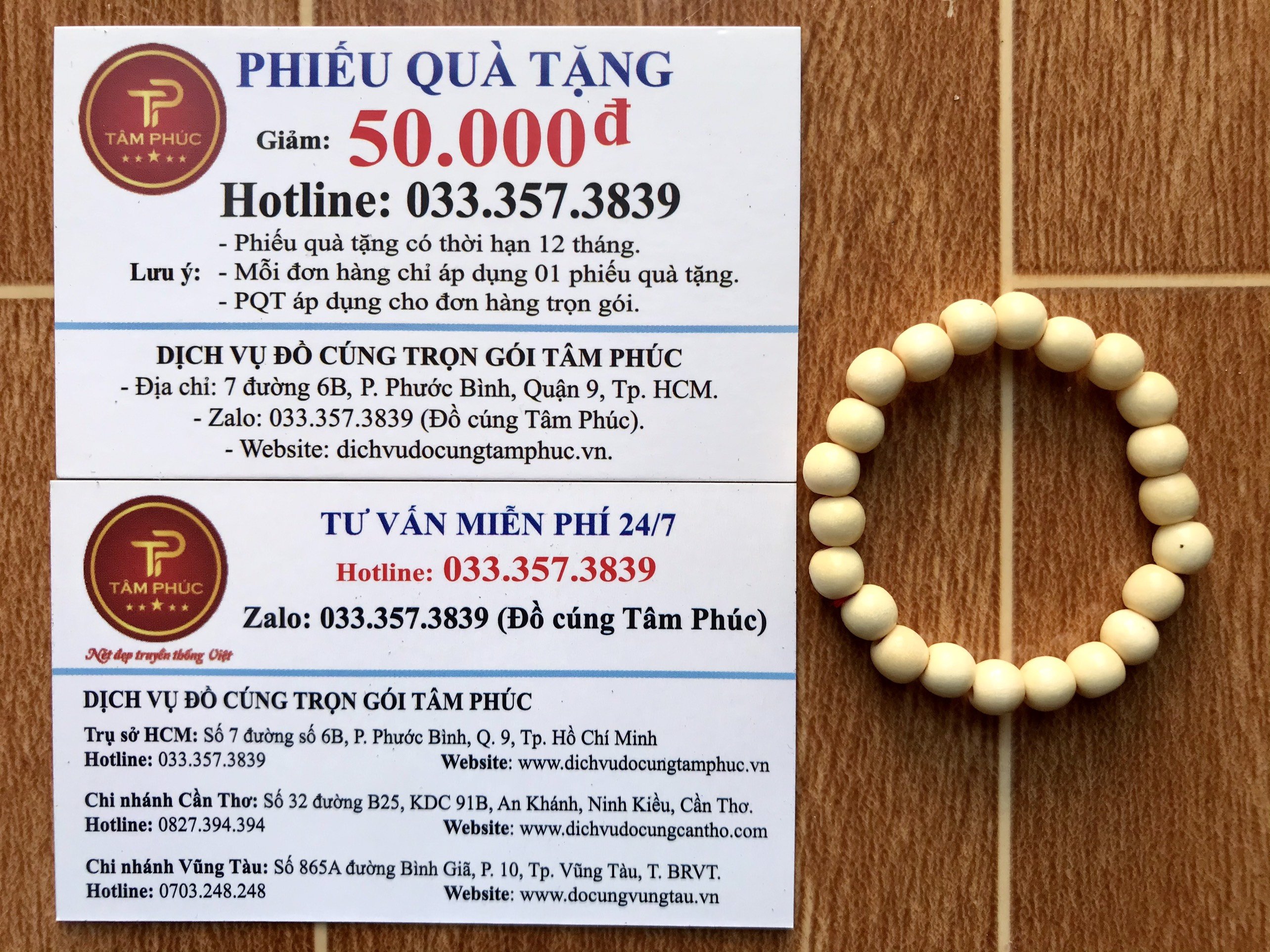 vòng dâu tằm và phiếu giảm giá