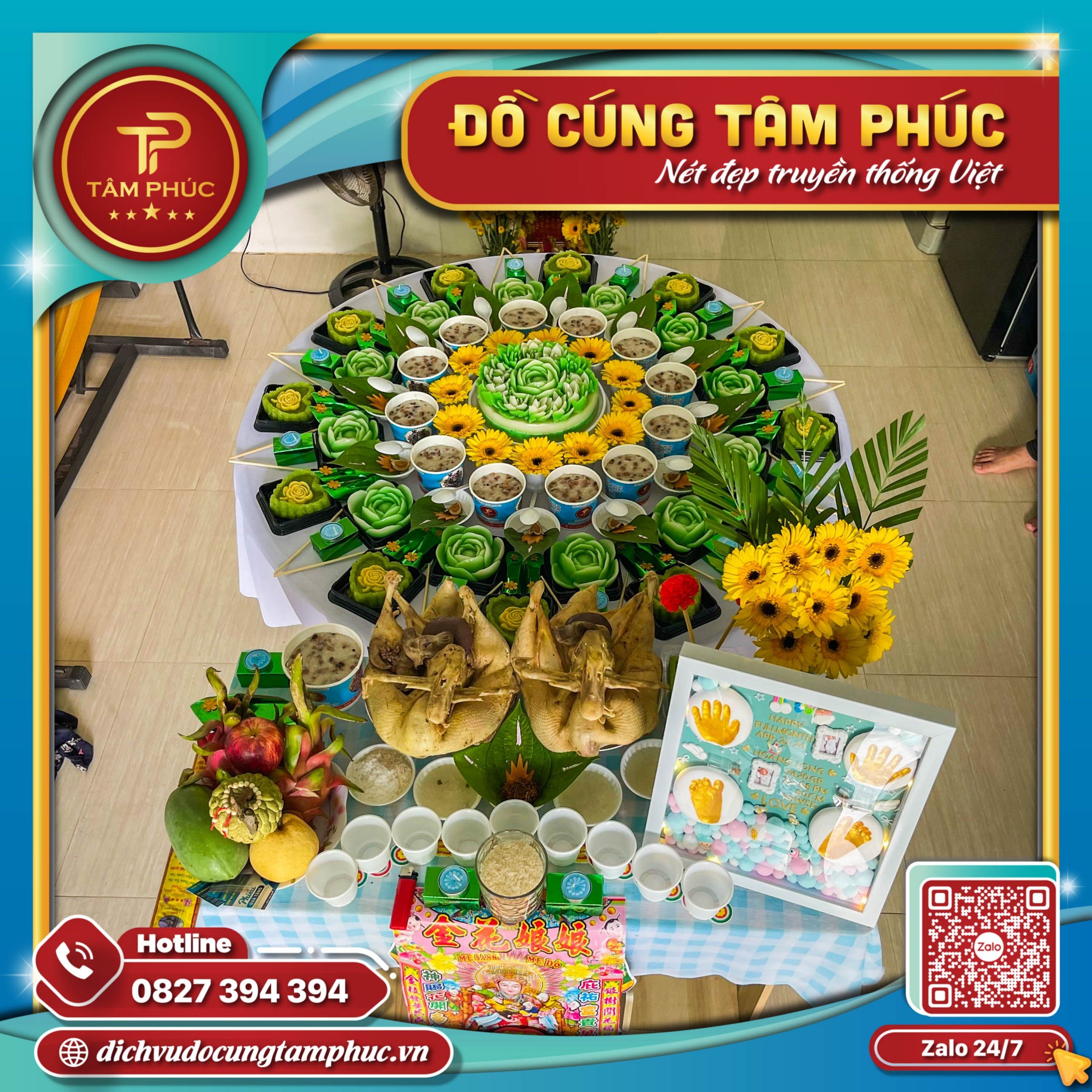 Mâm cúng đầy tháng cho bé trai gói 2 vịt