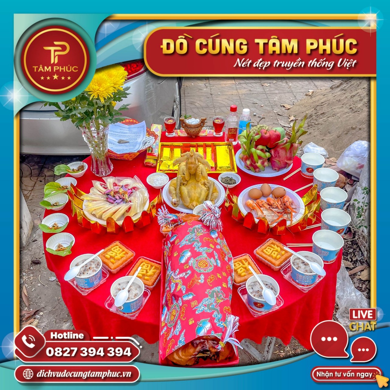 Mâm cúng động thổ xây nhà